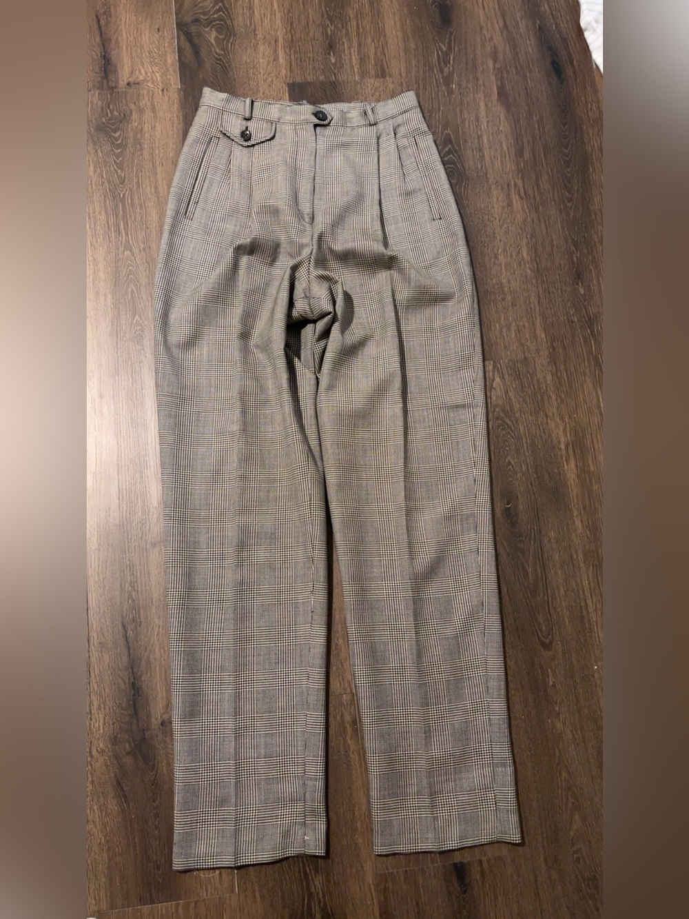 Vintage Lauren Ralph Lauren Houndstooth Wool Silk blend Dress Pants size 8